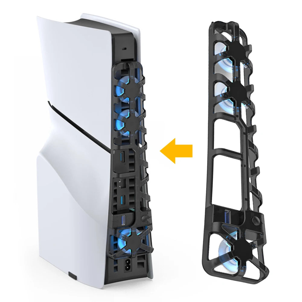 PS5 Slim Cooling Fan – 3 Fans, LED Lights, USB 5V