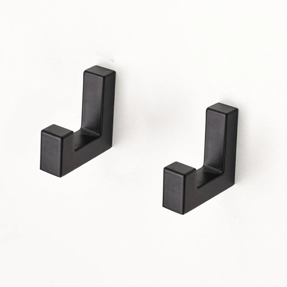 Heavy Duty L-Shape Wall Coat Hook – Matte Black Zinc Alloy