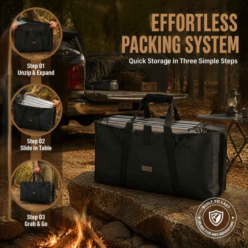 Waterproof Folding Table Carry Bag – Oxford Cloth, Black