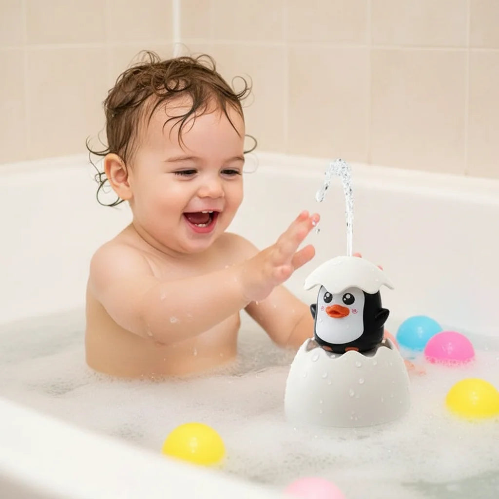 Baby Dinosaur Egg Bath Toy – Silicone Water Spray Squirt Toy