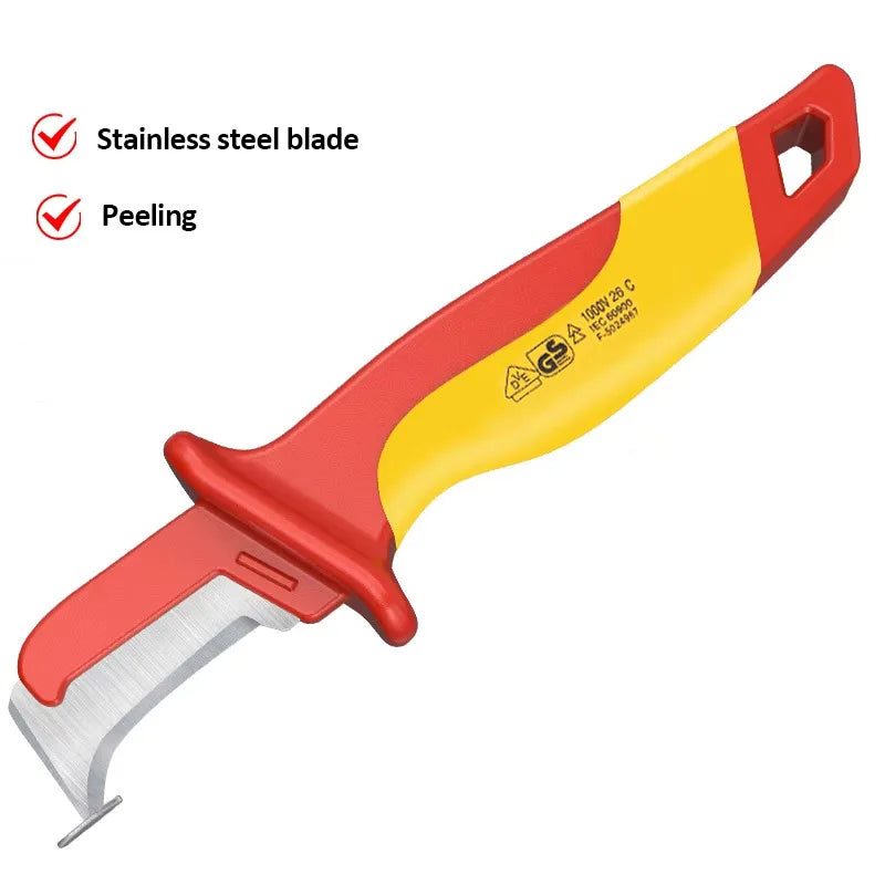 Electrician Knife Insulated Cable Wire Stripping Fixed Blade Tool