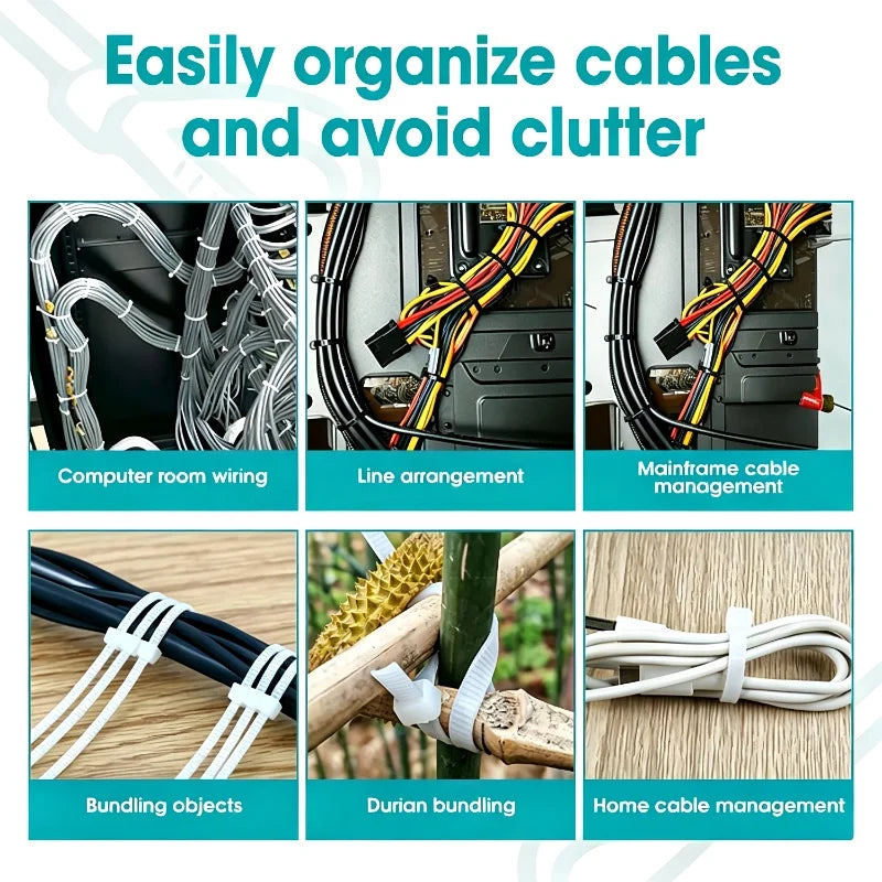Heavy Duty Nylon Zip Ties 100–500 Pack | Ultra Long 50–100cm