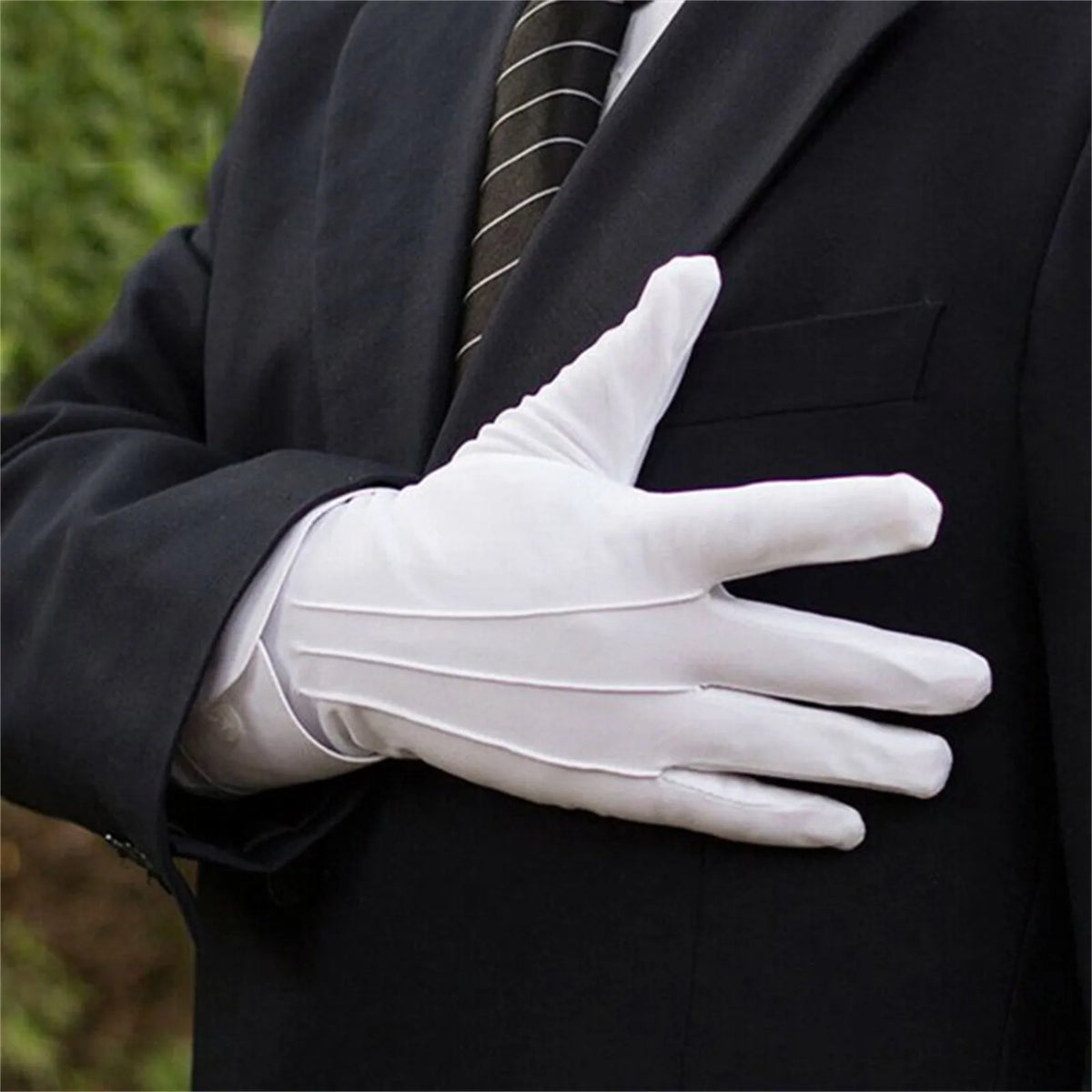 White Cotton Stretch Gloves – Formal, Costume & Parade Wear