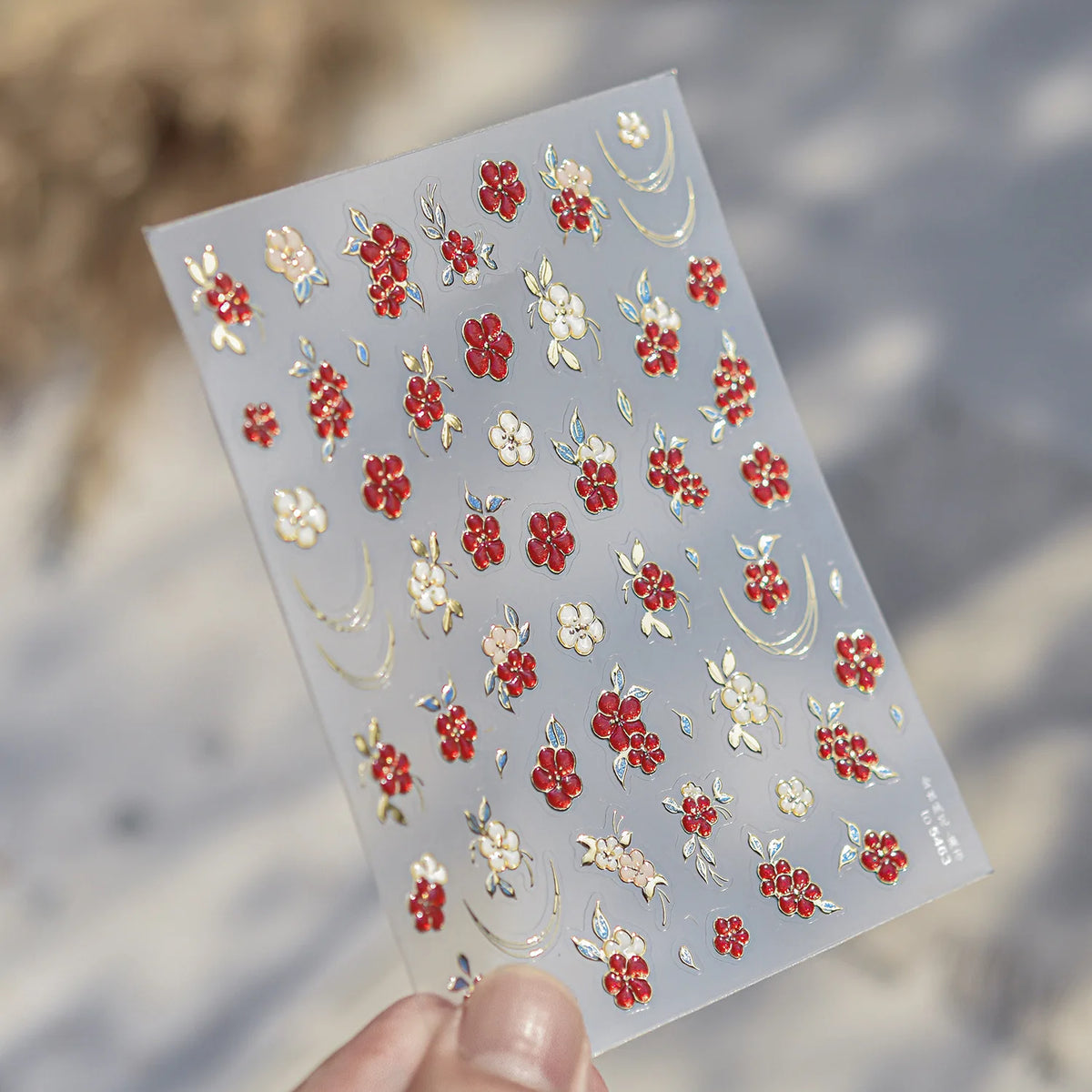 Red Spider Lily & Peony Nail Stickers – Floral Manicure Decals