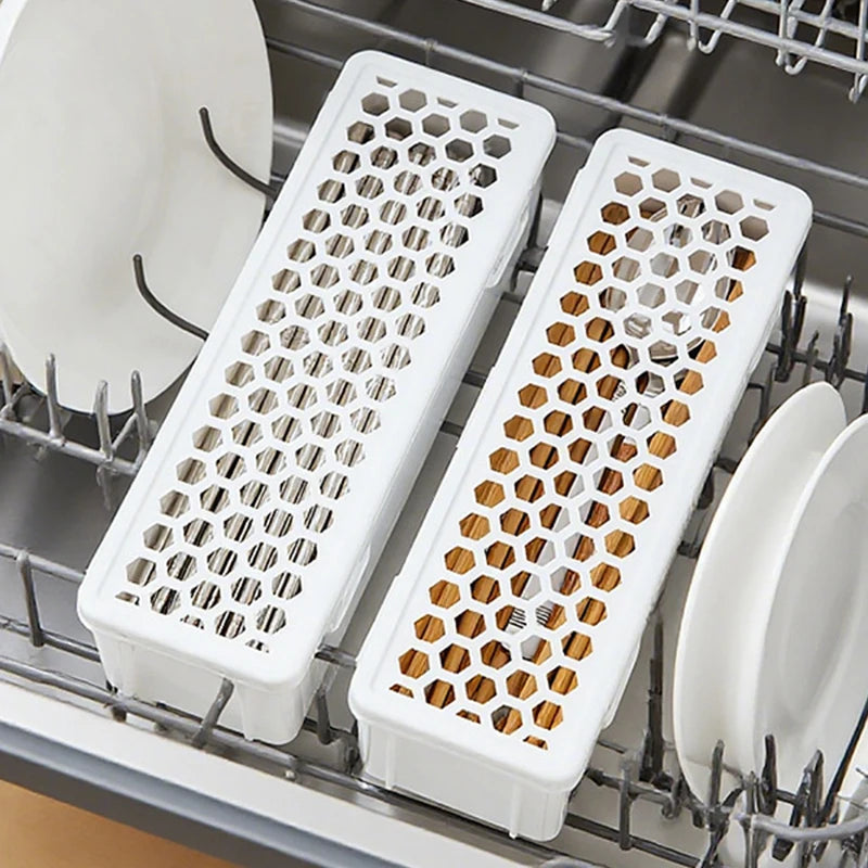 Transparent Dishwasher Cutlery Basket – Chopstick & Spoon Holder