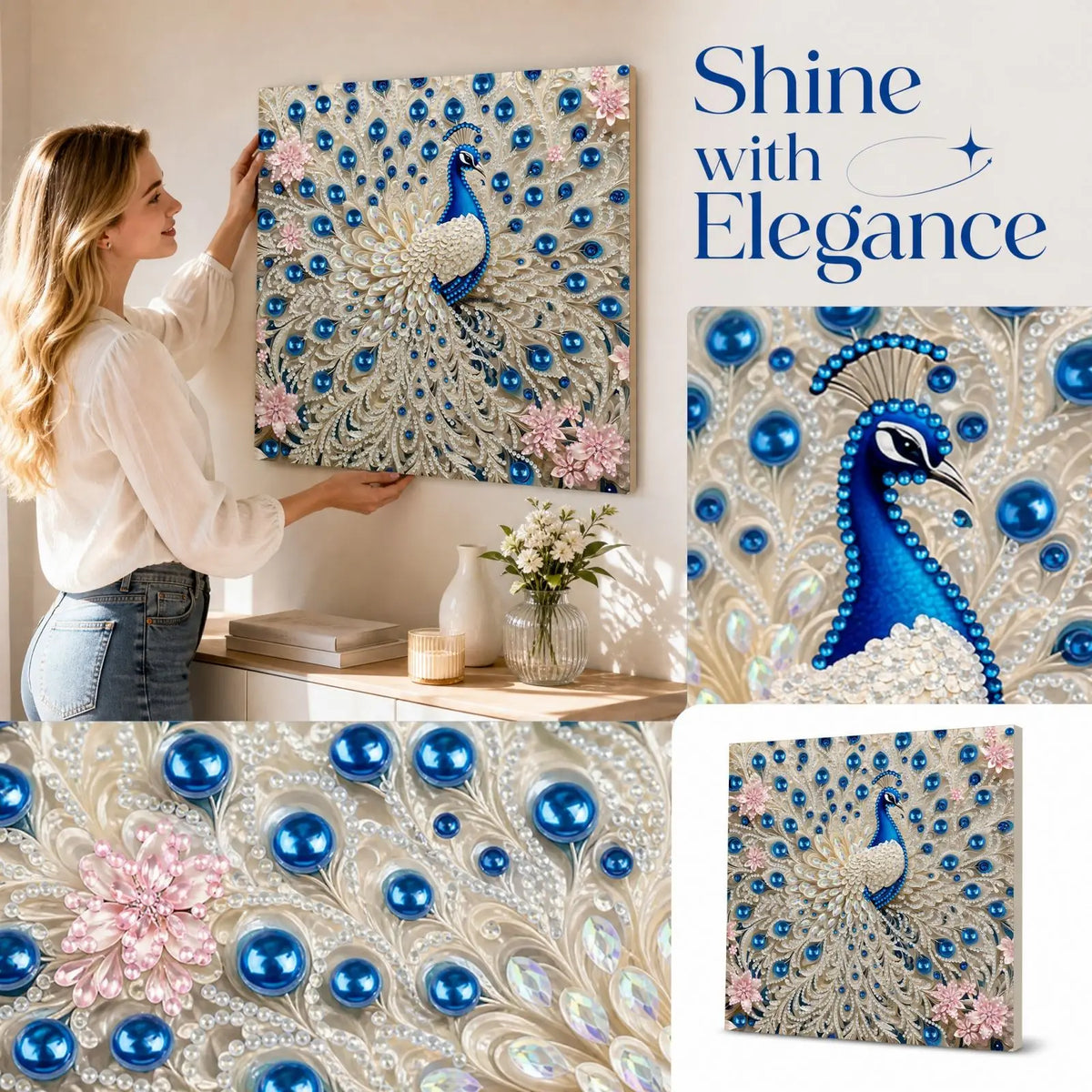 5D Diamond Painting Peacock Kit – Self-Adhesive Wall Art 30×30cm