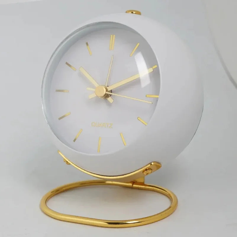 Nordic Silent Desk Alarm Clock – Luminous Pointer & Backlight