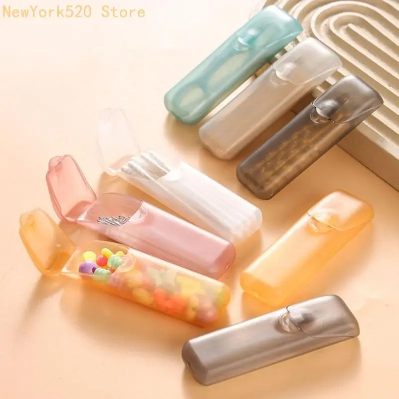 6-Pack Clear PP Portable Floss & Toothpick Holder Travel Case