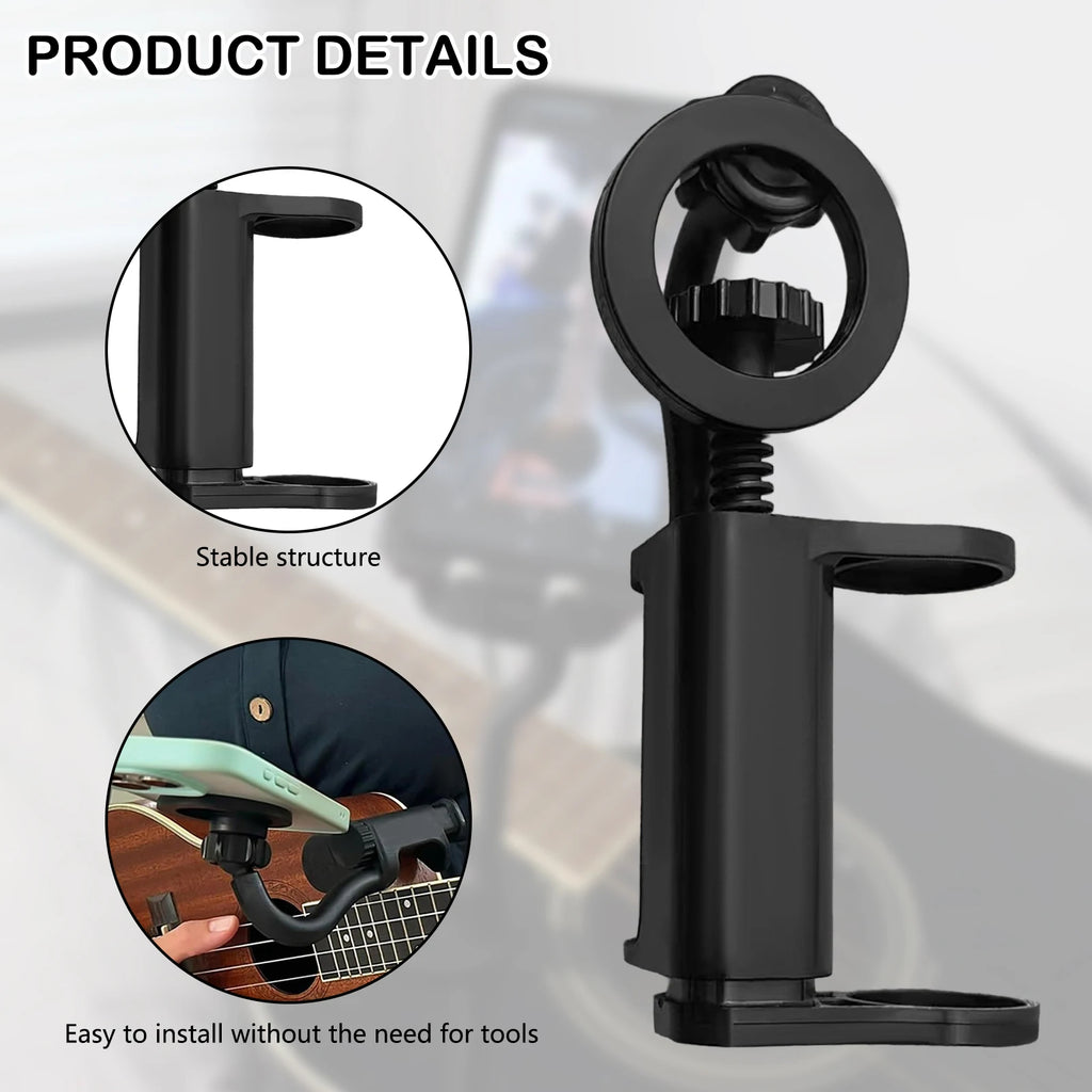Magnetic Guitar & Ukulele Phone Holder | Adjustable Mount