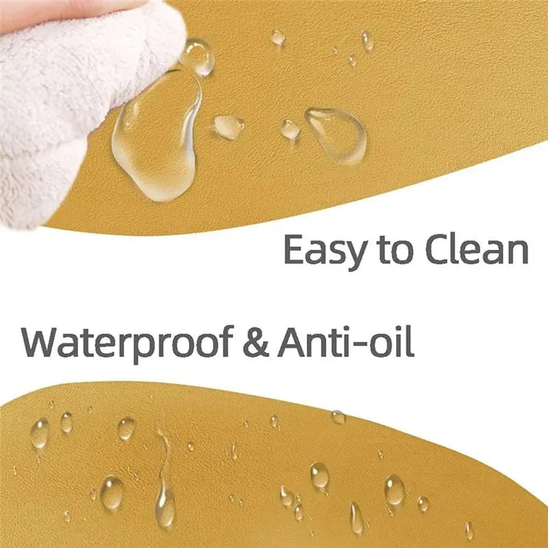 Waterproof Faux Leather Placemats & Coasters Set of 4