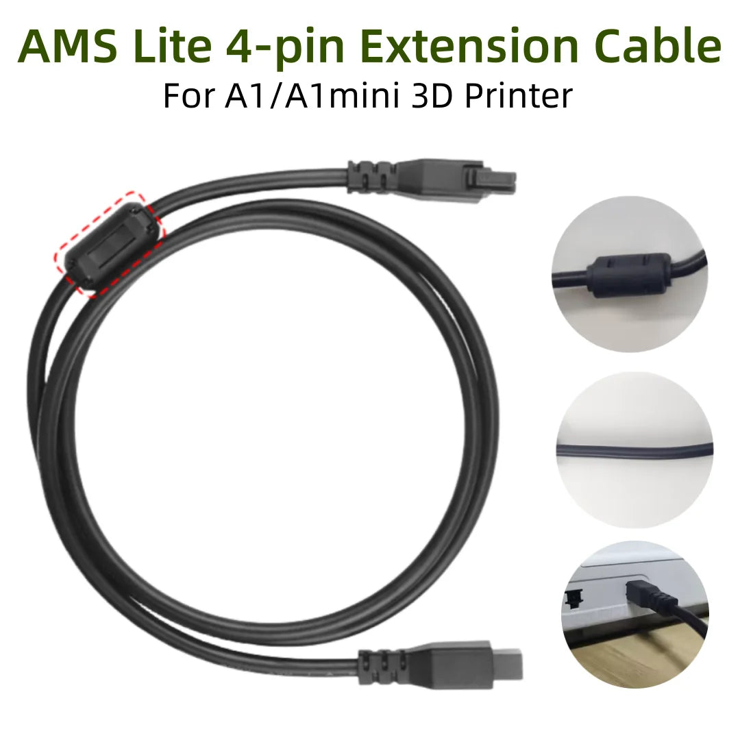 Bambu Lab AMS Lite 1M 4-Pin Extension Cable – A1/A1 Mini