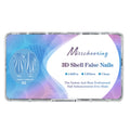 140pcs 3D Shell Press-On Nails Iridescent Rhombus Almond
