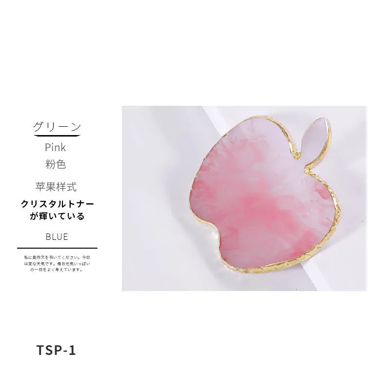 Resin Nail Art Mixing Palette Gold Edge Agate Style Multi Shape