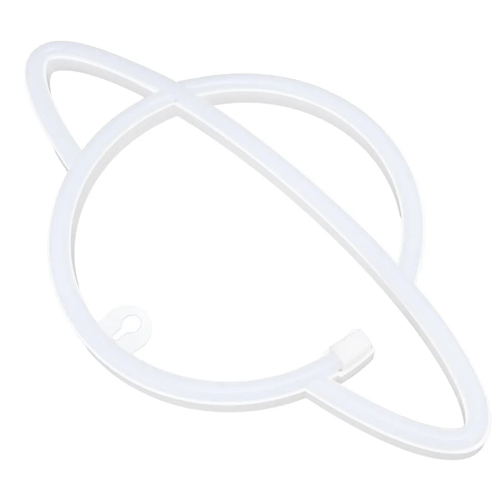 Planet LED Neon Sign – USB & Battery Pink Blue Wall Light