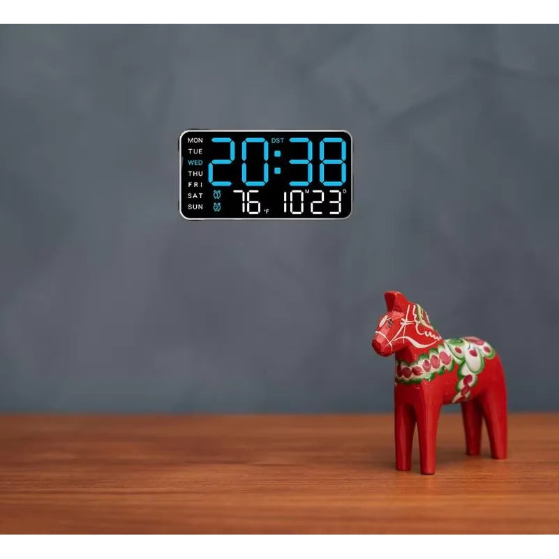 Giant LED Digital Wall Clock – Time, Temp & Date Display