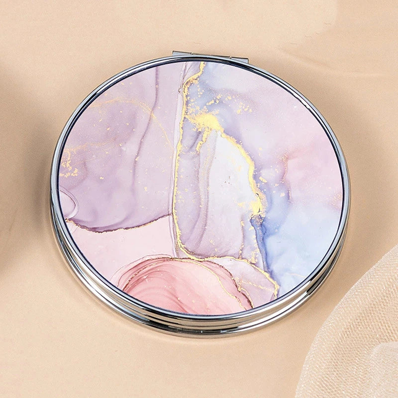 Vintage Stripe Mini Compact Makeup Mirror – Magnifying Portable