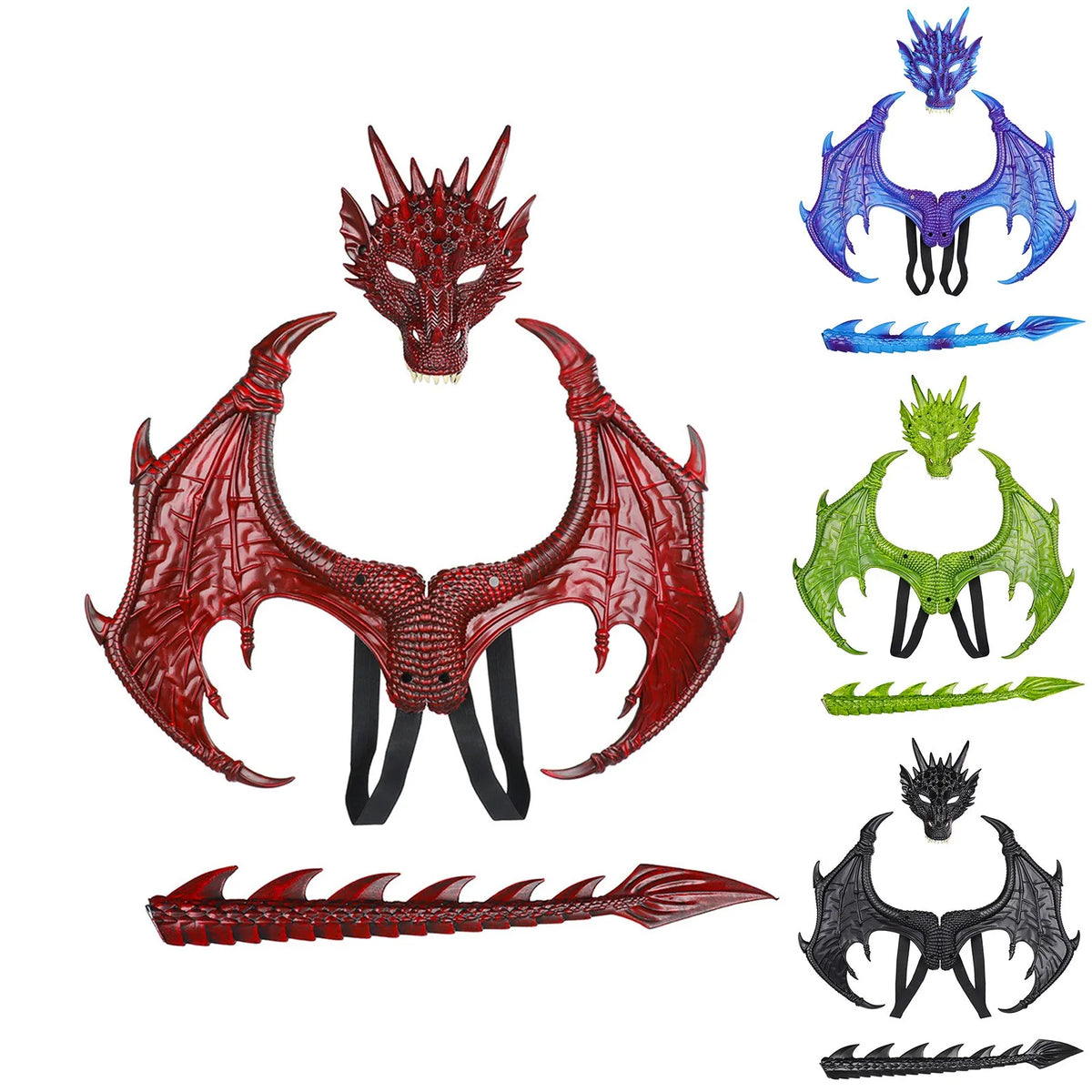 Dragon Costume Set – Mask, Wings & Tail for Kids & Adults