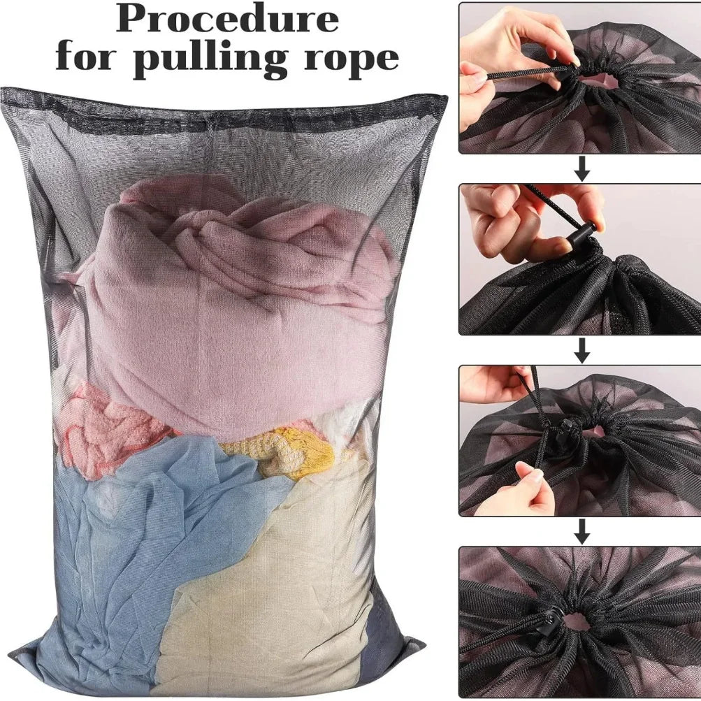 Large Drawstring Laundry Mesh Bag 60x90cm Anti-Snag
