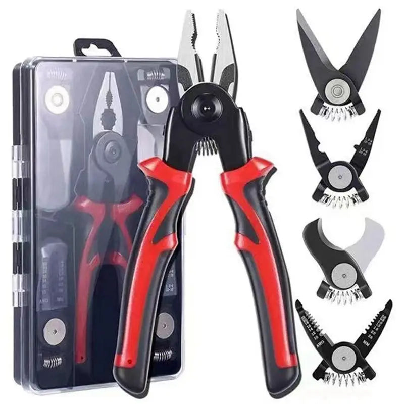 5-in-1 Replaceable Head Pliers Set – Electrician Tool Kit