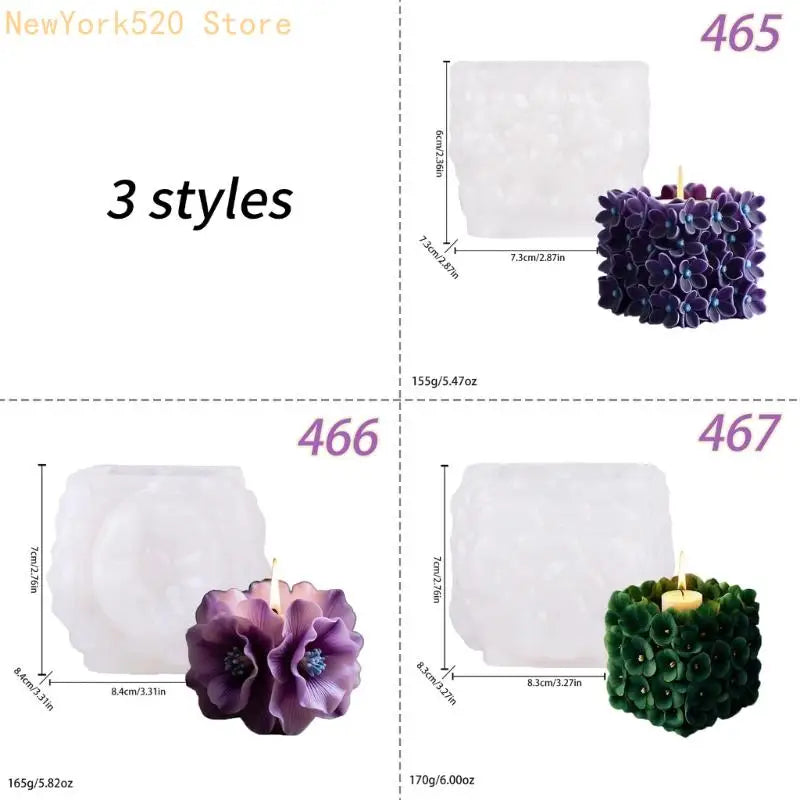 Square Flower Silicone Mold – Heat Resistant Easy Demolding