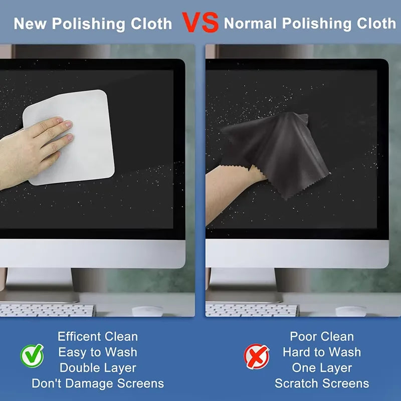 Microfiber Polishing Cloth Screen Cleaner for iPhone iPad 1/3Pcs