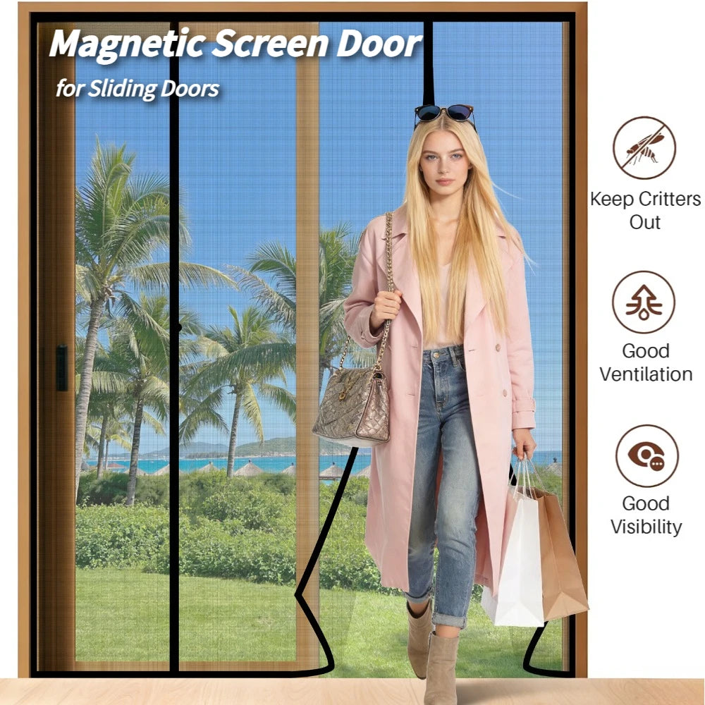 Double Door Magnetic Mesh Screen – Self-Closing Fiberglass Bug Net