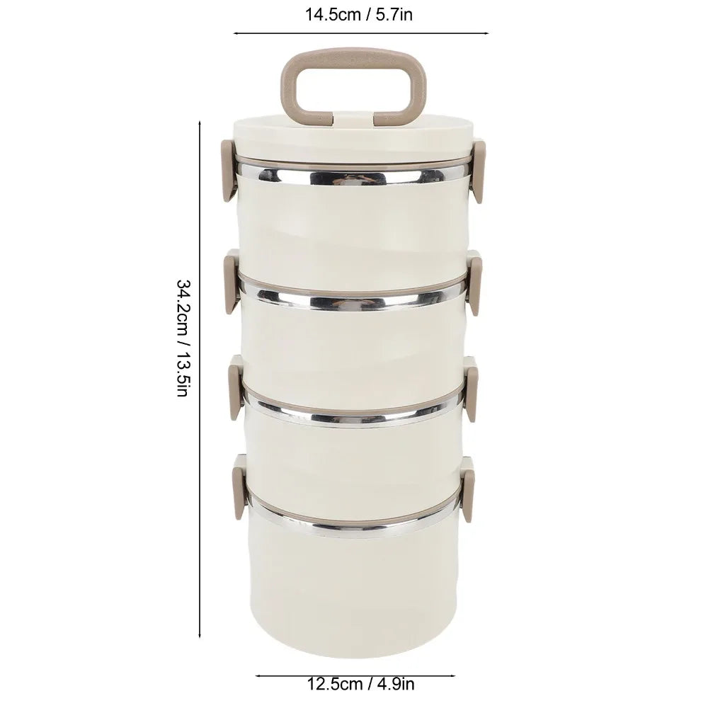 4-Tier 304 Stainless Steel Stackable Lunch Box 3300ml