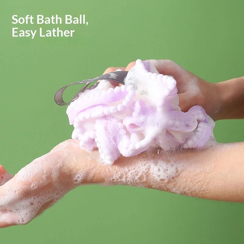 Lace Edge Bath Sponge Ball – Soft PE Foaming Shower Loofah