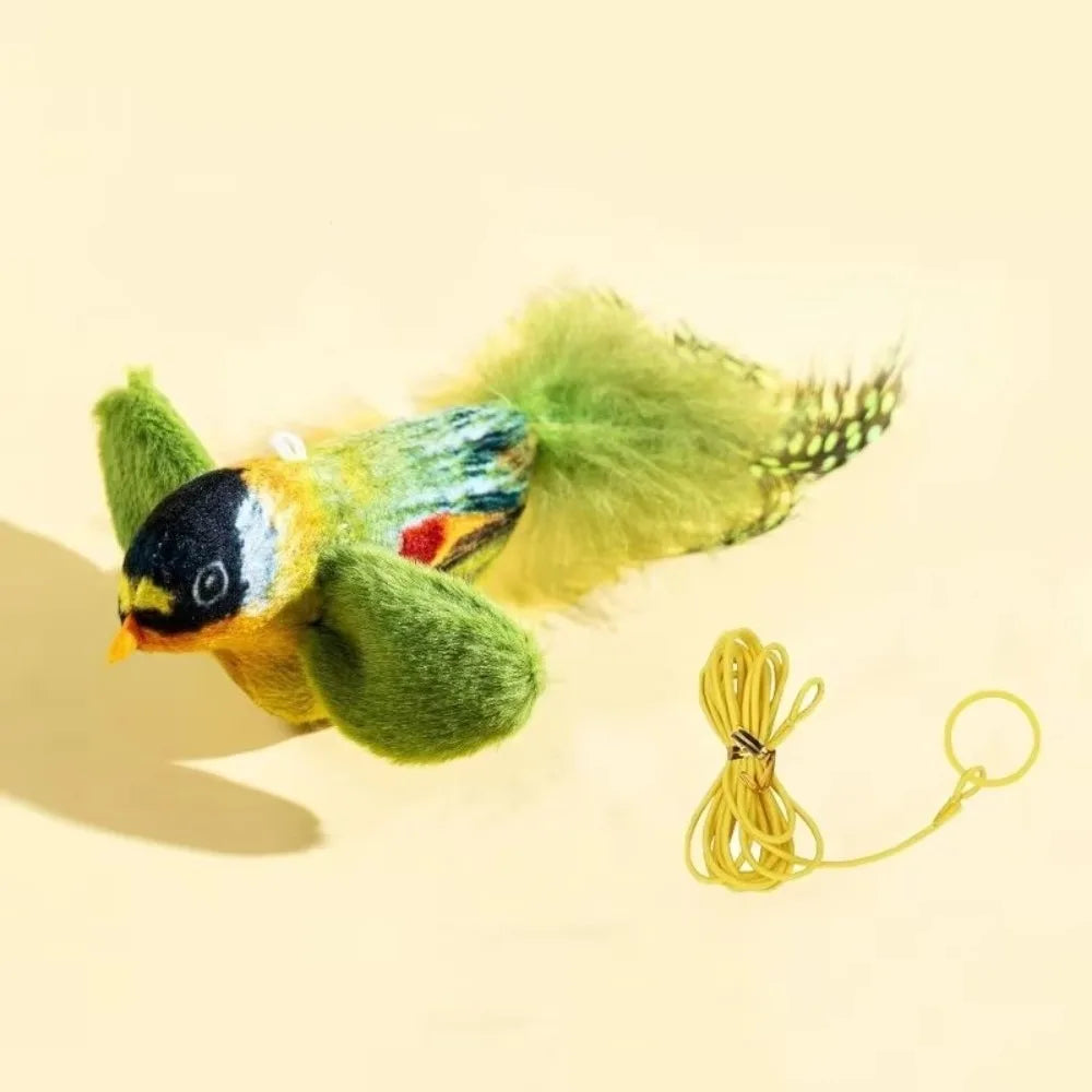 Flying Bird Cat Toy – Chirping Interactive Plush Bird