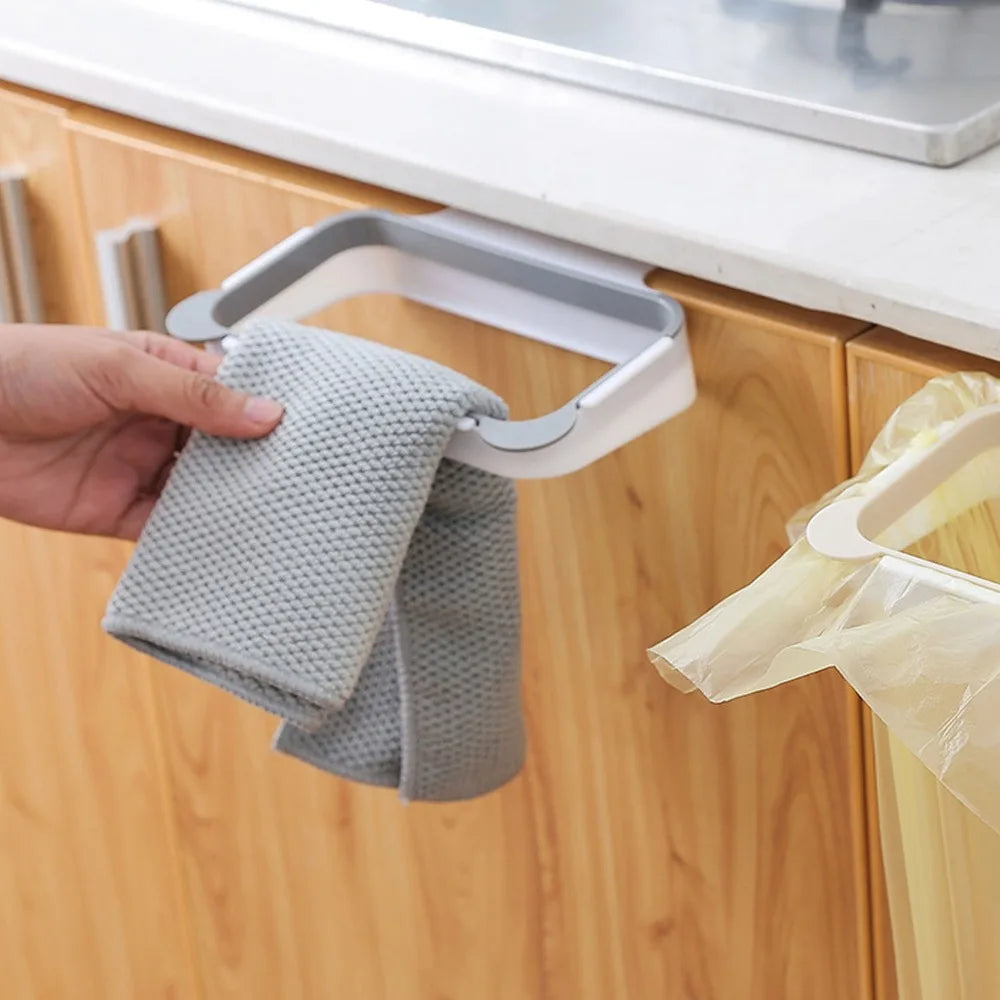 2-Pack Hanging Trash Bag Holder – Cabinet Door Organizer