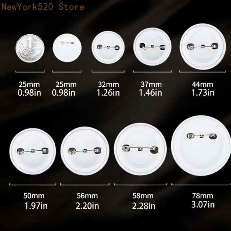 100 Sets Metal Blank Badge Button Parts for Button Maker Machine