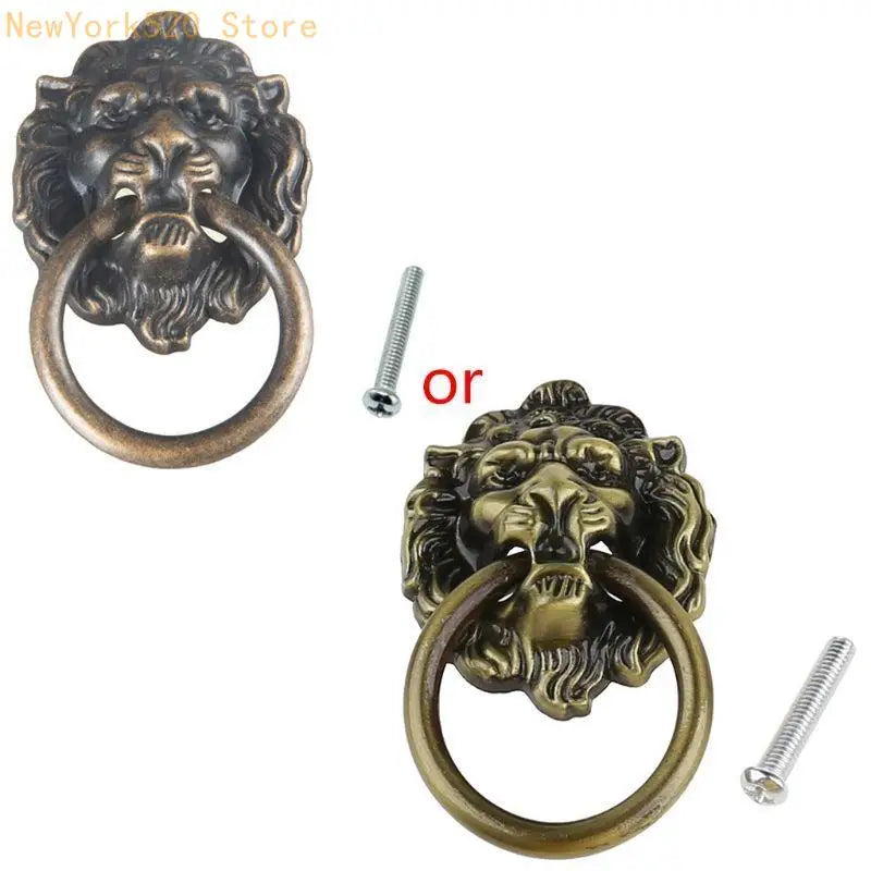 Vintage Lion Head Drawer Pull – Antique Cabinet Handle
