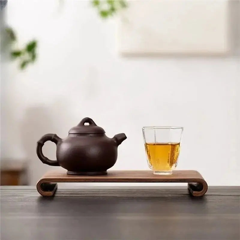 Walnut Wood Tea & Coffee Serving Tray – Heat-Resistant Stand