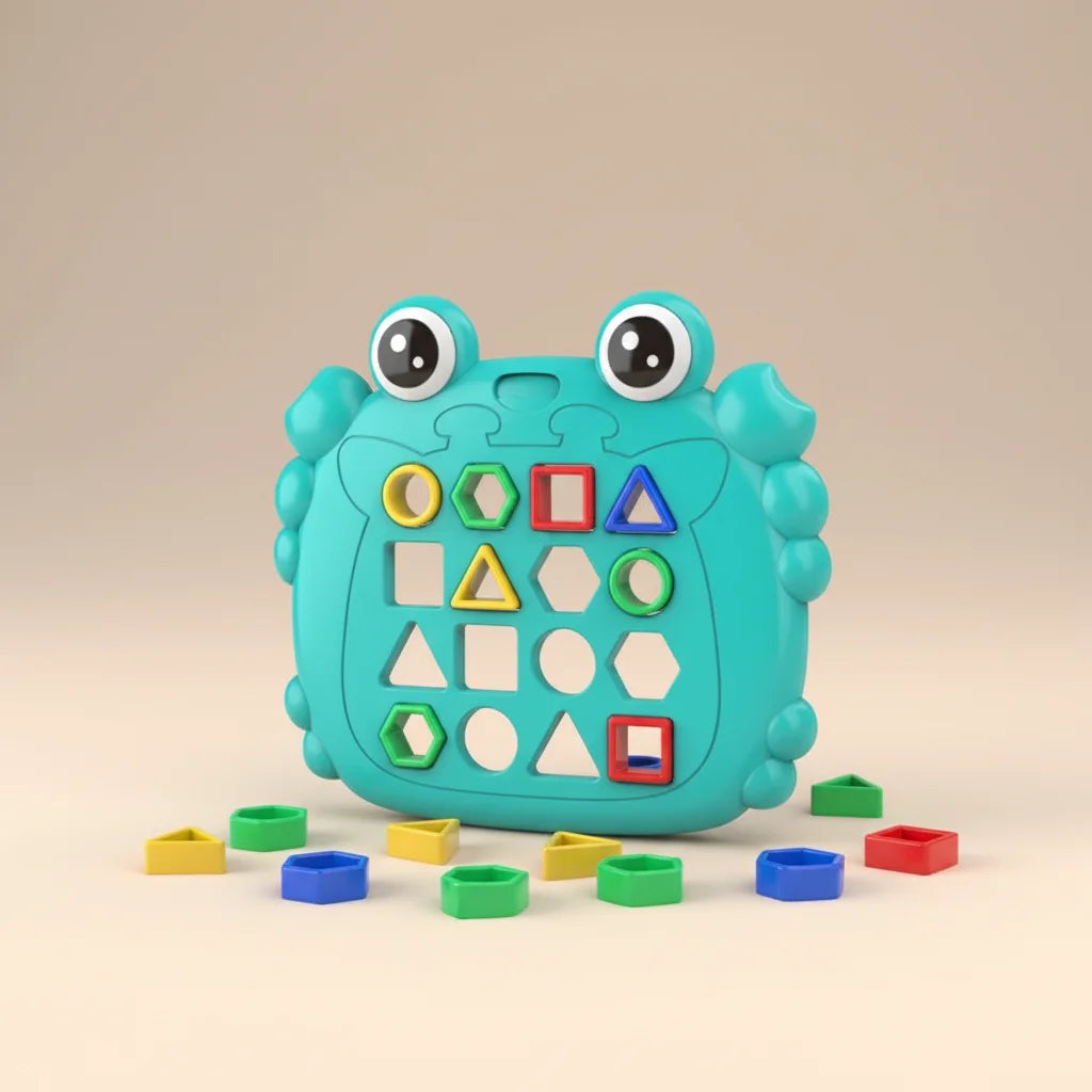 Dual Player Geometry Matching Board Game – Crab Theme STEM Toy
