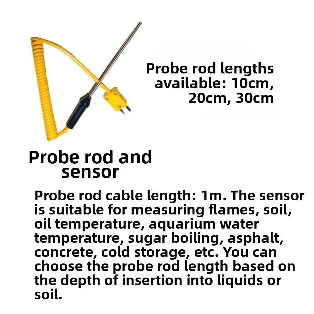 K-Type Fiberglass Thermocouple Probe -50°C to 150°C TM902C