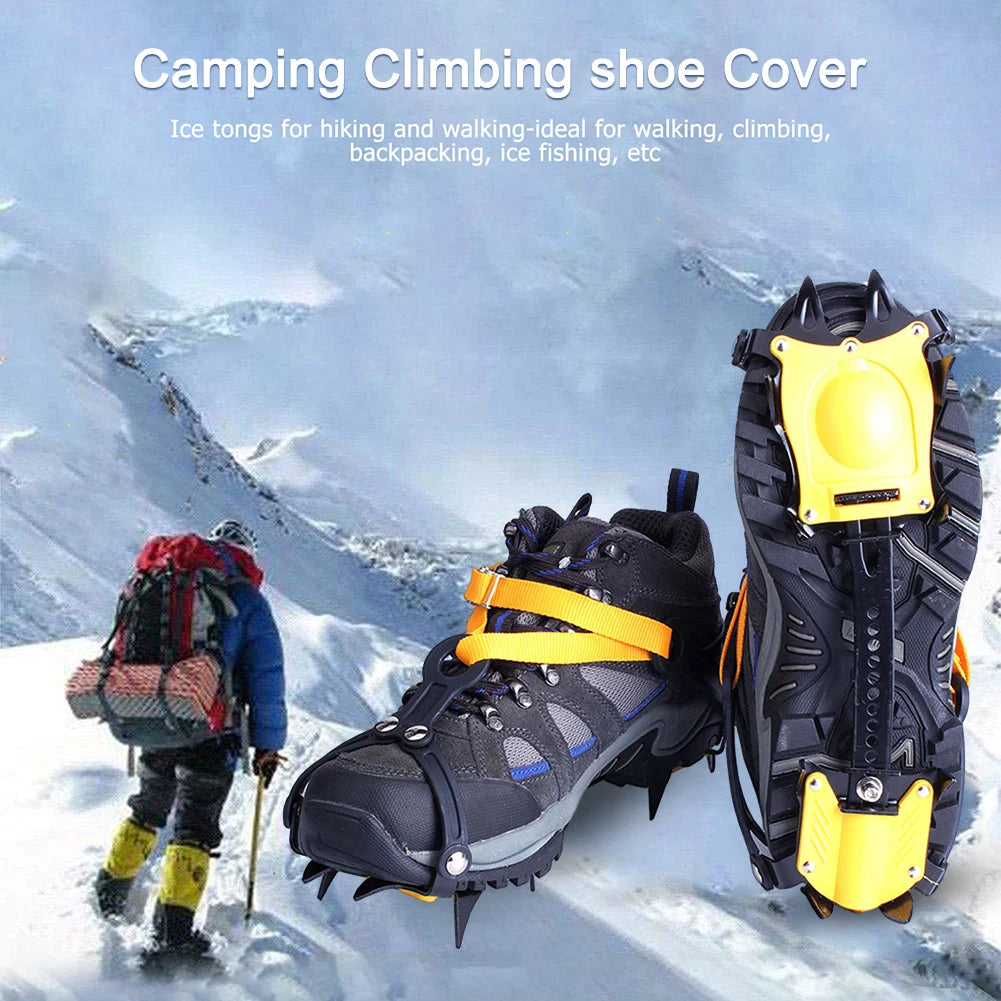 10-Tooth Steel Ice Crampons | Anti-Slip Snow Grips + Bag