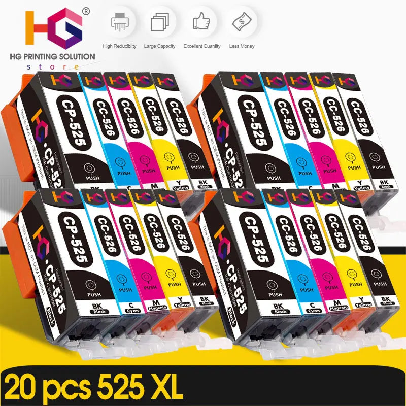 PGI-525 XL CLI-526 Compatible Ink Cartridges for Canon PIXMA