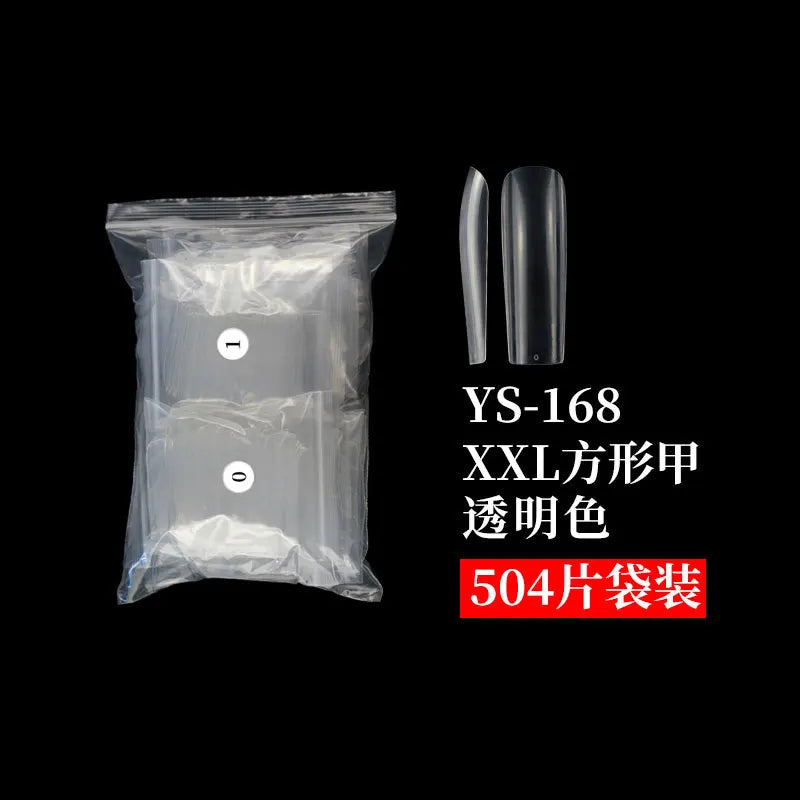 360/504pcs Extra Long Square Clear Nail Tips – Full/Half Cover
