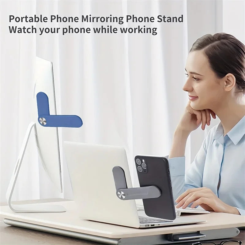 Magnetic Folding Phone Stand Laptop Side Mount Dual Screen