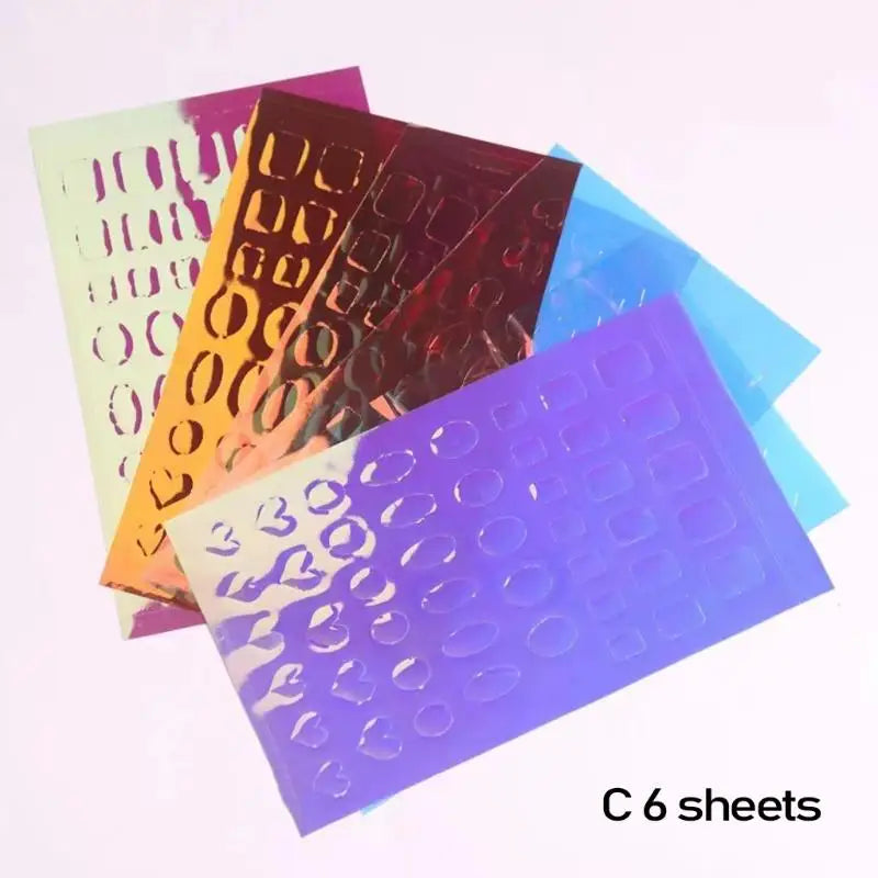 Aurora Glass Nail Foil Stickers – Iridescent Ice Cube Art 6/11pk