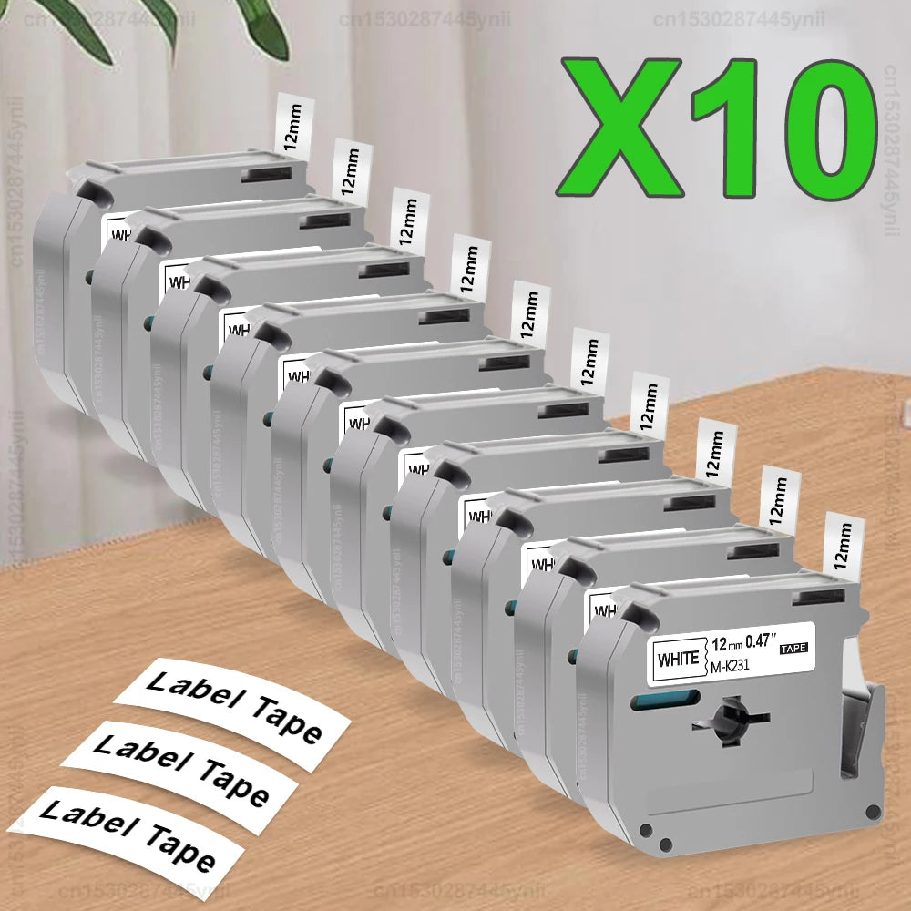 12mm Brother MK Label Tape Compatible MK231 MK131 – 5/10 Pack