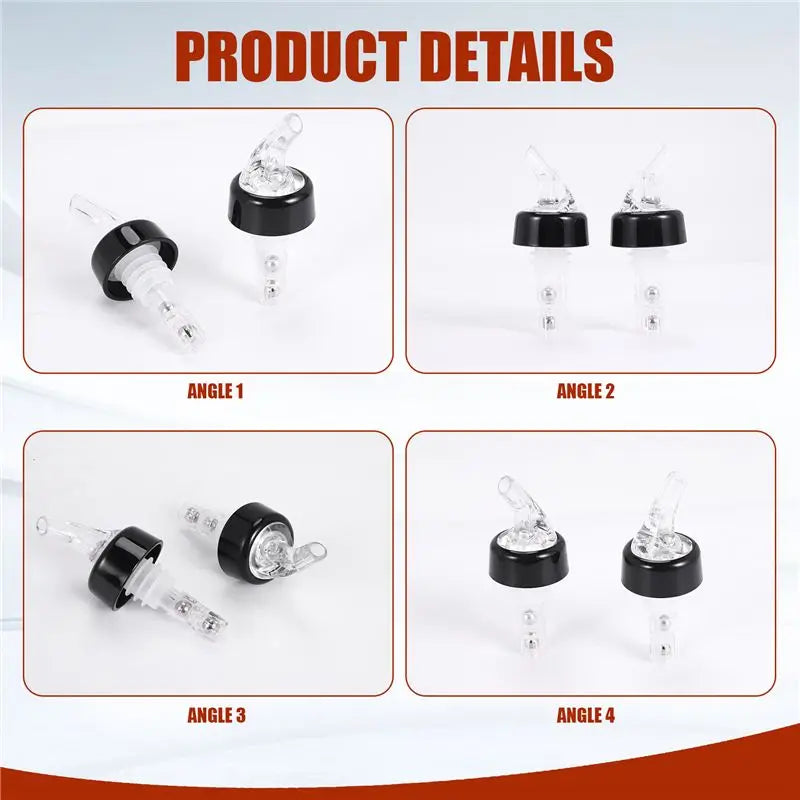8-Pack Automatic Measured Liquor Bottle Pourers 1 oz / 30ml