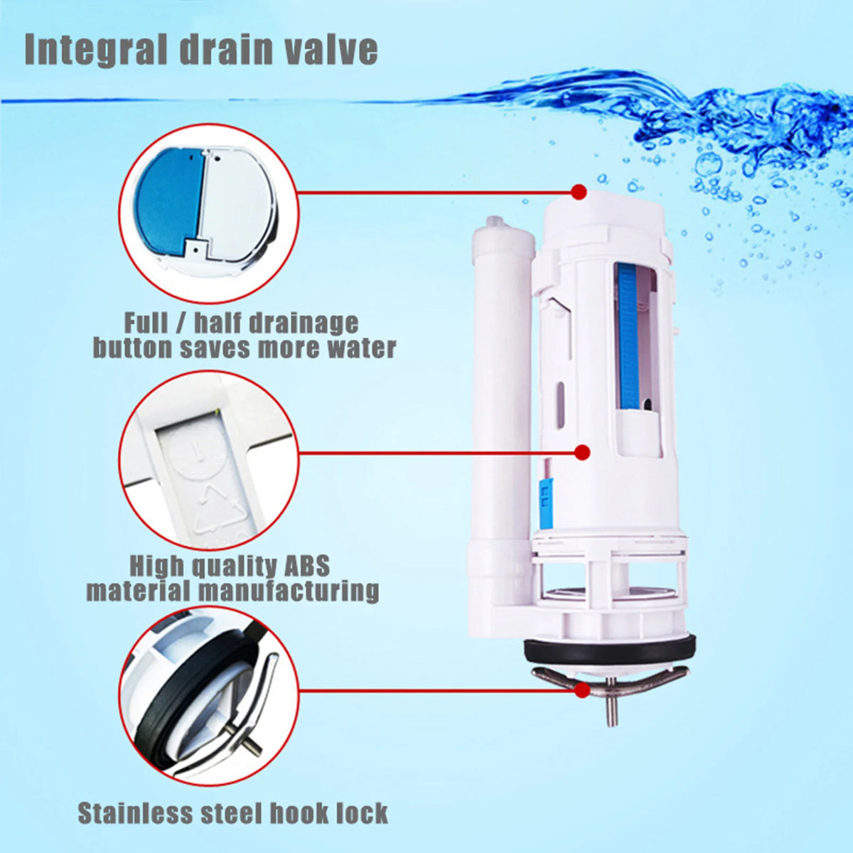 Toilet Dual Flush Float Valve – Cistern Inlet Drain Repair Kit