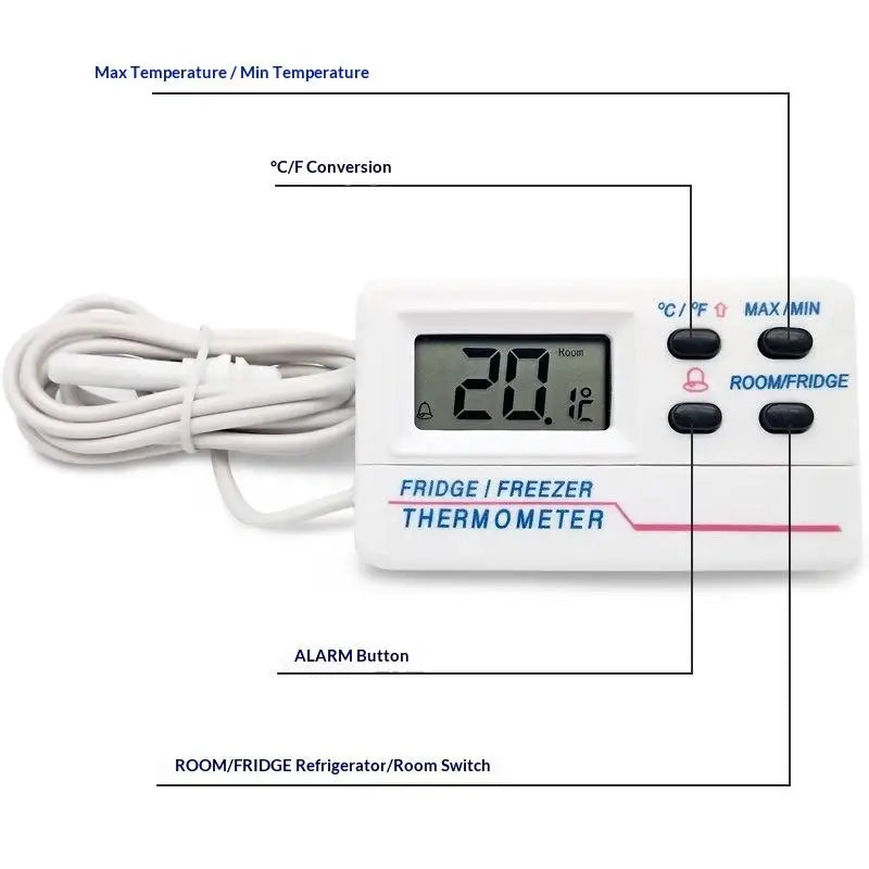 Digital Refrigerator Thermometer – Multi-Unit, Power Saving