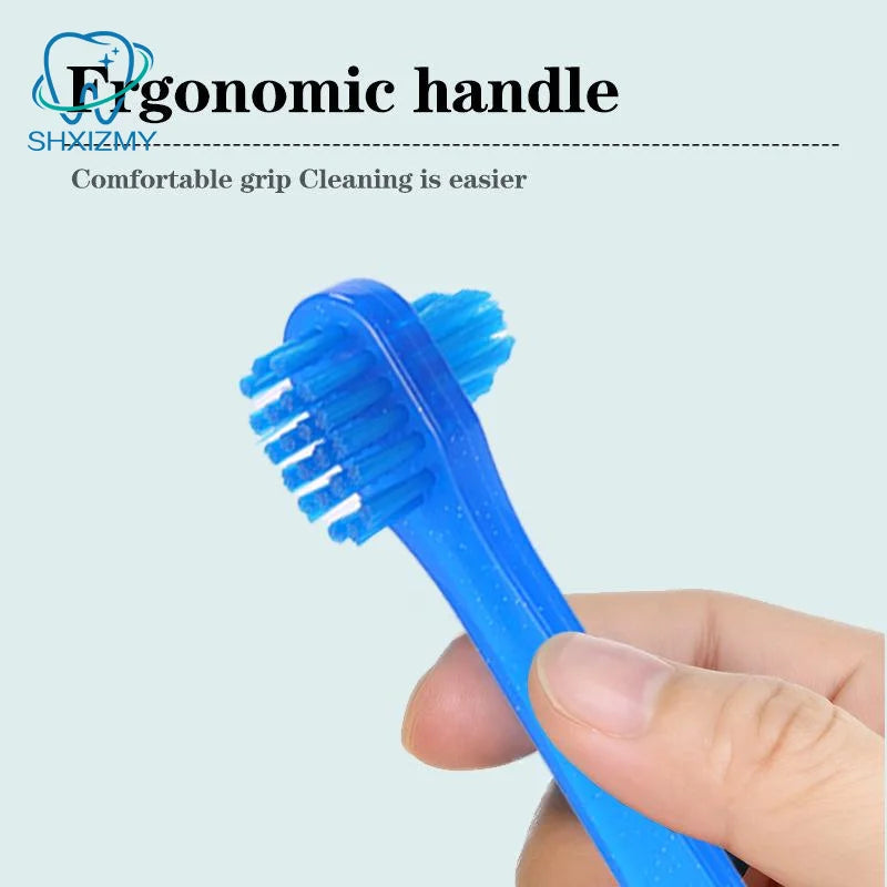 T-Shape Denture Brush Dual Head False Teeth Cleaner