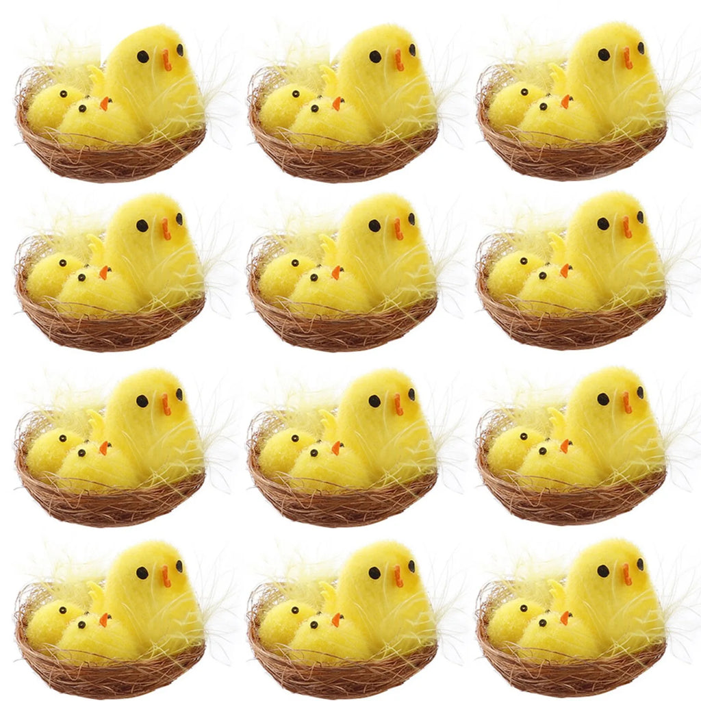 12-Pack Mini Easter Chick Decorations – Cute Spring Gift Box