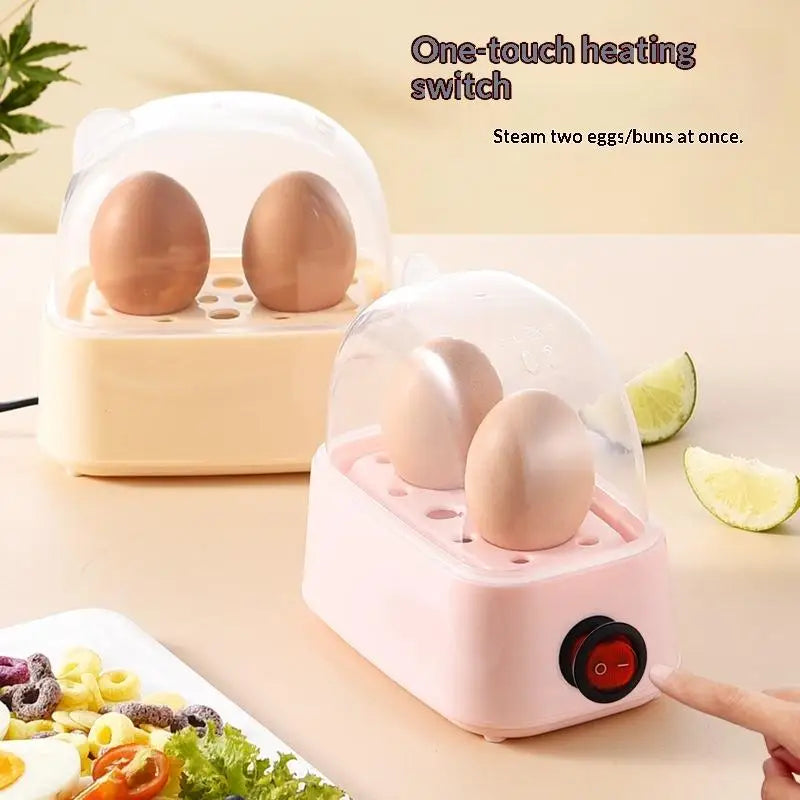 Electric Egg Cooker – 2-Egg Portable Boiler & Food Steamer