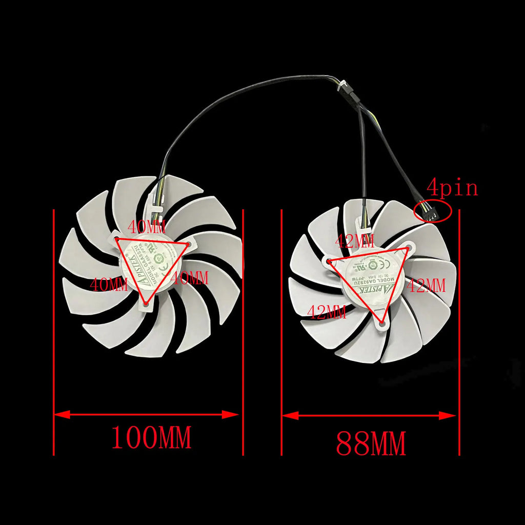 GPU Replacement Fan 88mm 100mm GAA8S2U GA92S2U for Zotac RTX 3060 3070