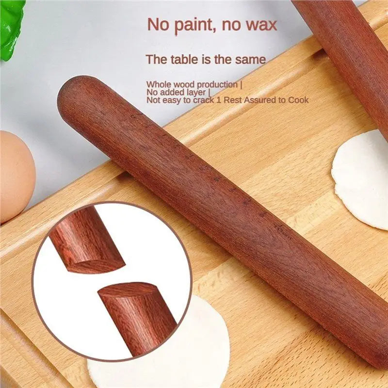 Red Sandalwood Rolling Pin with Scale – Non-Stick Solid Wood