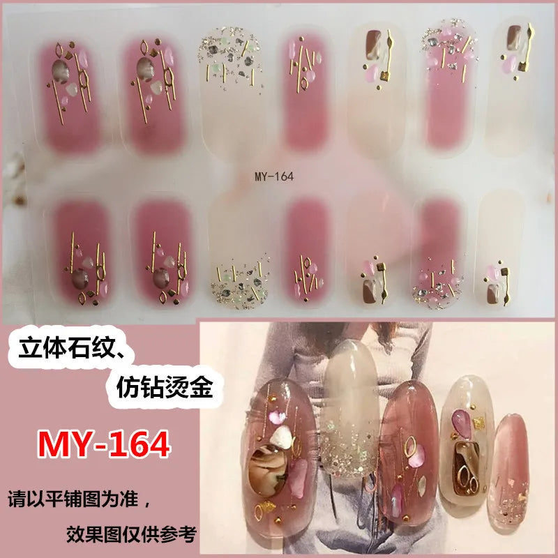 Summer Nail Art Stickers – 14-Tip Full Cover Gel Film Decals